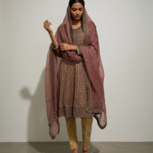 Dusty Rose and Gold Embroidered suit