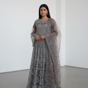 Gray Net Maxi/Gown