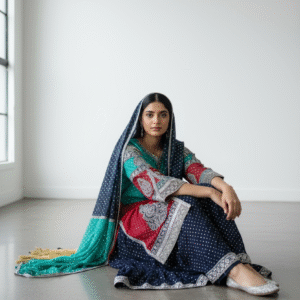 Multicolour Embroidered Maxi Dress