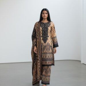 Cotton 3-piece embrioded ethnic wear