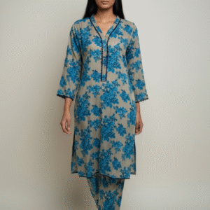 Blue Floral Printed Cotton Co-ord Set