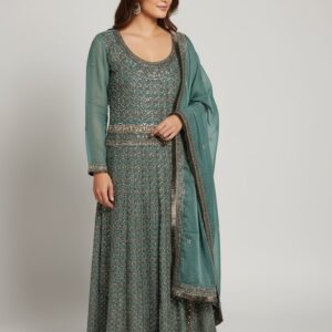 Luxurious Seafoam Green Embellished Gown