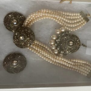 Timeless Heritage: Multi-Strand Pearl & Antique Gold Choker Set