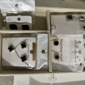 Silver-Tone & Black Bead Statement Necklace